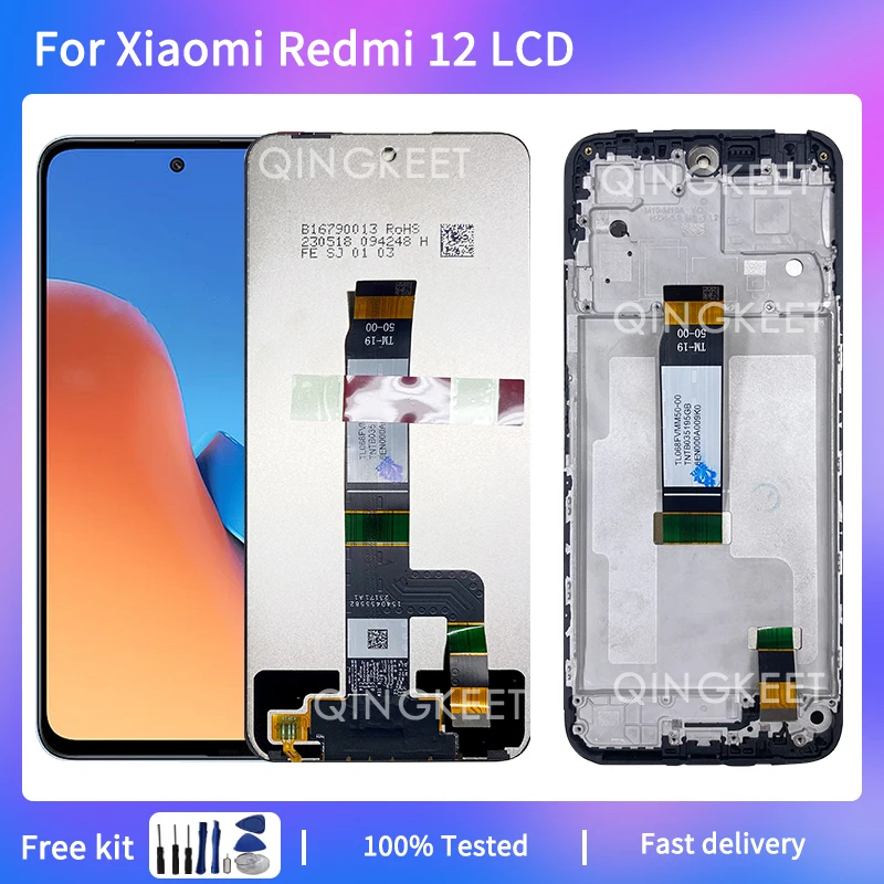 

6.79" For Xiaomi Redmi 12 LCD 23053RN02A Display Touch Screen Digitizer Assembly For Redmi 12 23053RN02Y LCD With Frame 23053RN0