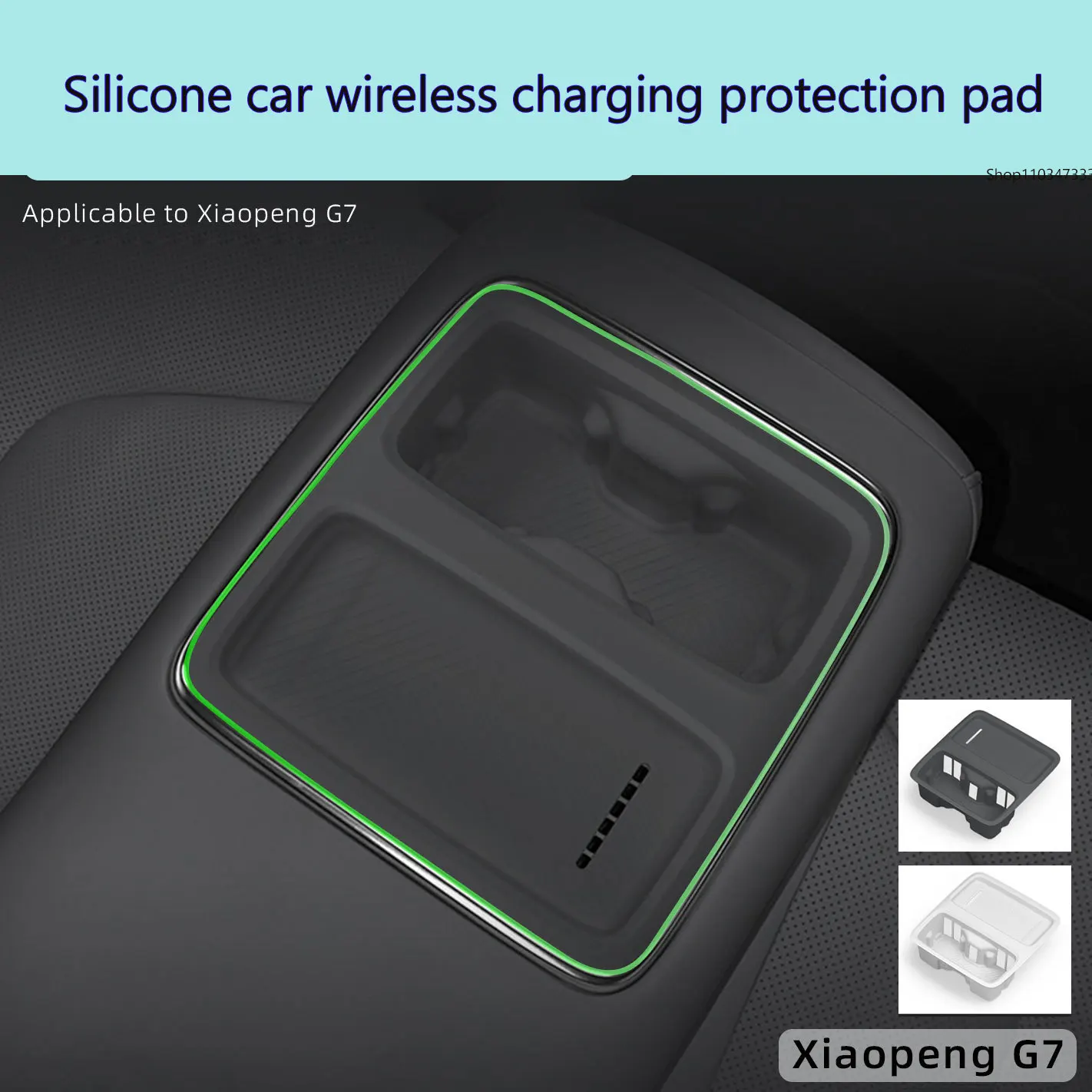 

For XPENG G7 rear armrest box wireless charging pad silicone cup holder second row cup holder cover