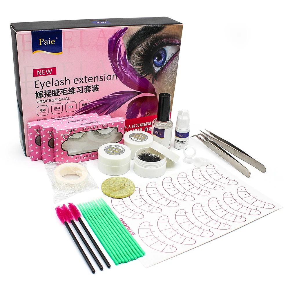 مجموعة أدوات تمديد الرموش الصناعية للمبتدئين فرشاة الرموش الملقط حلقة الغراء وسادة العين رمش تمديد لوازم لاش الملحقات #5