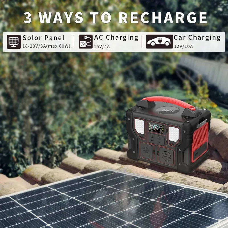 Good Quality 300W Portable Power Station 299.7Wh Solar Generator With 60W PD USB-C Wireless Charging For Outdoor Camping Oem Odm view 4