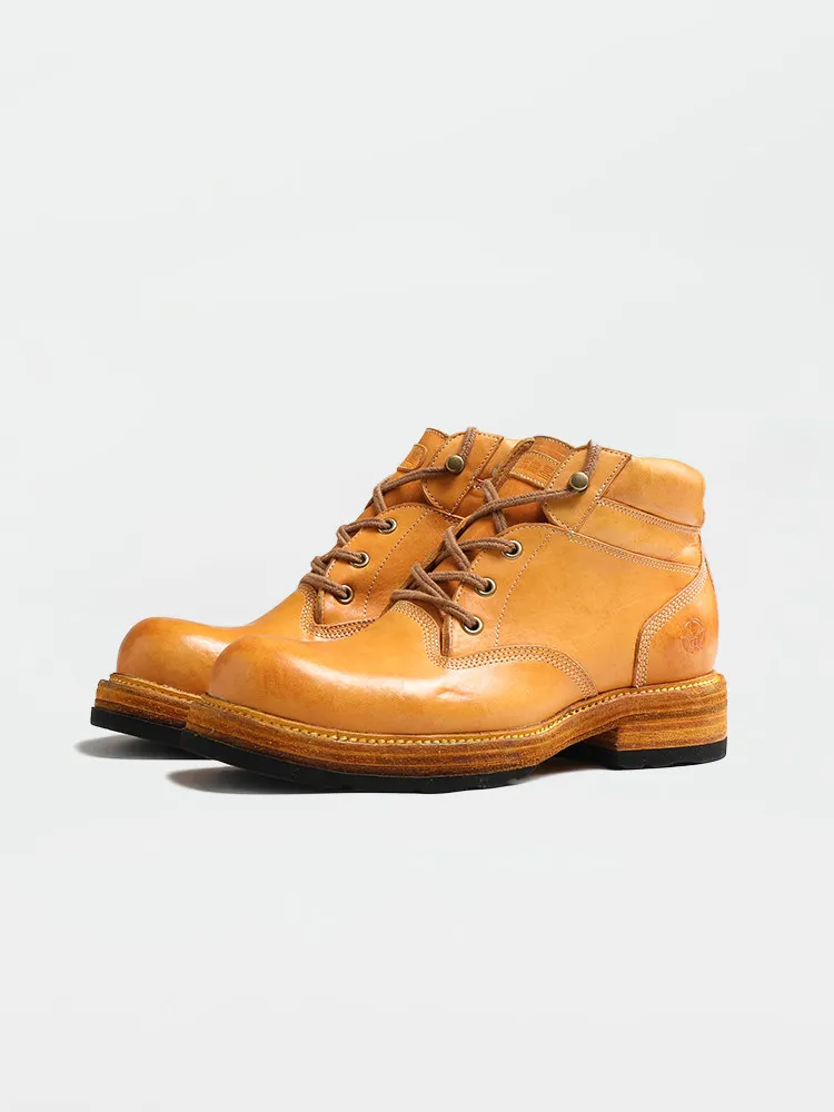 British Vintage Men Motorcycle Boots Handcrafted Genuine Leather Lace-Up Outdoor Hiking Work Shoes Premium Luxury Ankle Boots