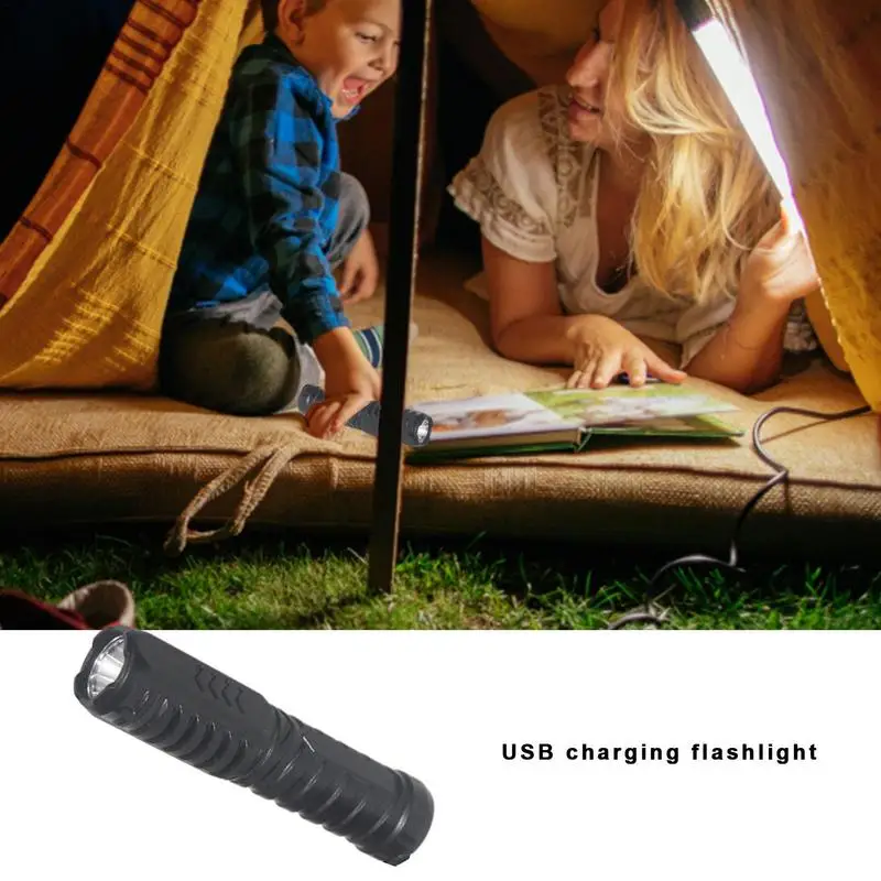 Mini Strong Light USB Rechargable Flashlight Zoom Long-Range Portable Outdoor Lighting Powerful Camping Students Flashlights