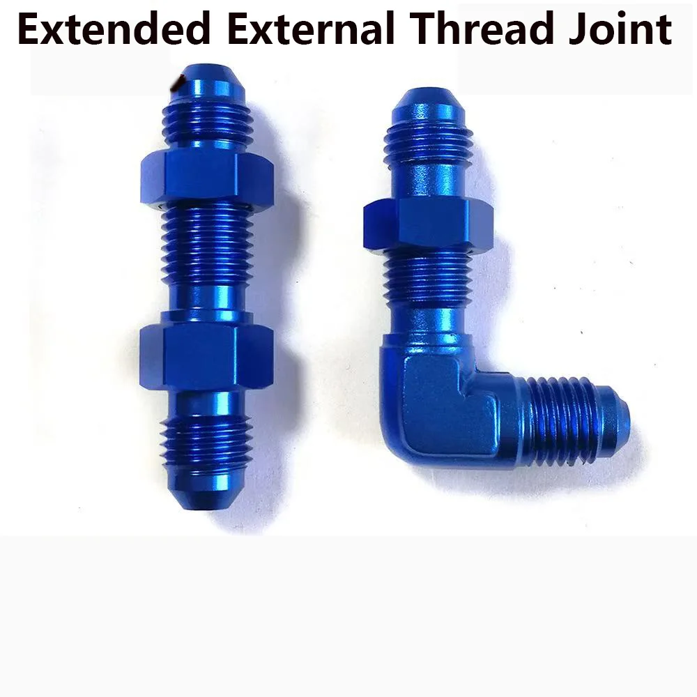 Car modification extension external thread through wall threaded joint 90 degree 0 degree straight head elbow aluminum joint