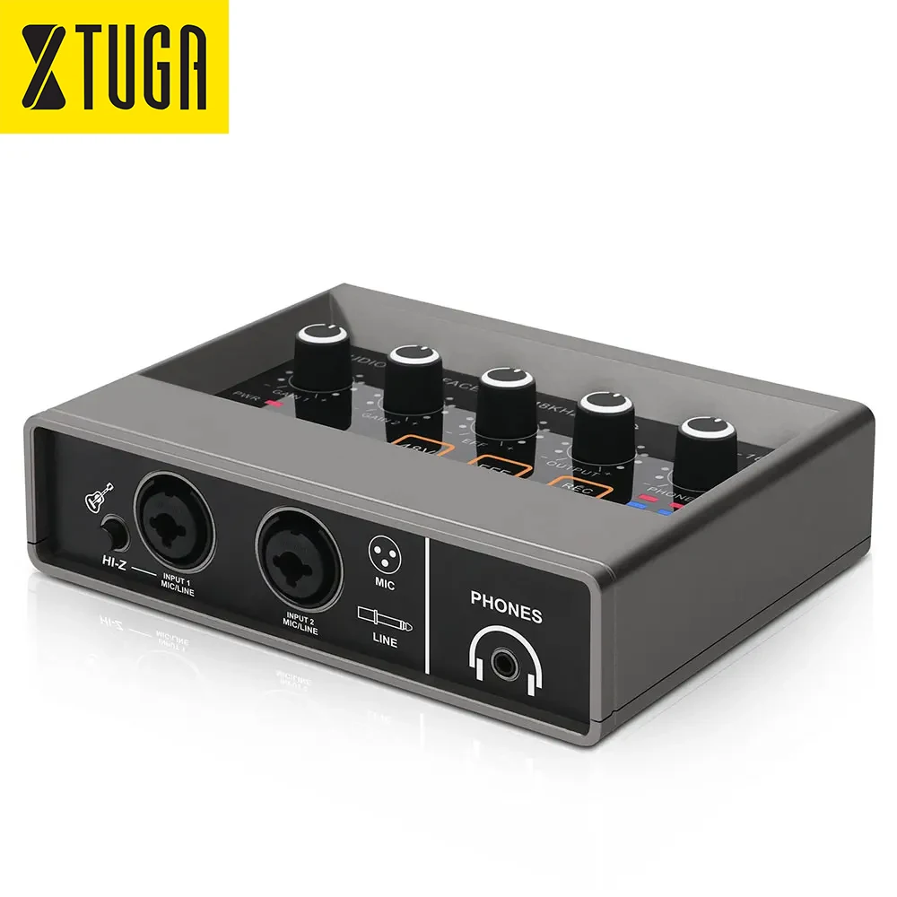 XTUGA Q-16 Professional Factory High Quality Recording Studio Sound Card USB Audio Interface for Wired Microphone PC