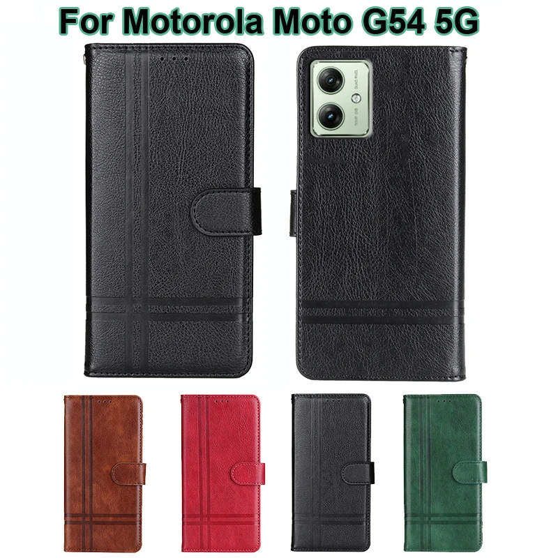 Orignial Leather Cover For Moto G54 5G Power Case Wallet Capa Book Stand Flip Phone Cases For Capinha Motorola Moto G54 5G чехол