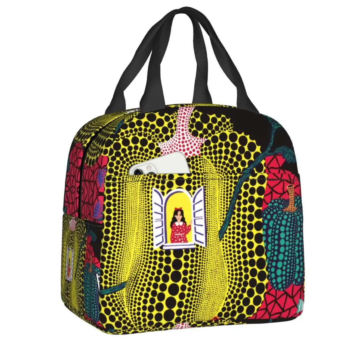 Hello Yayoi Kusama Insulated Lunch Bags for School Office Pumpkin Art Portable Cooler Thermal Lunch Box Women Kids