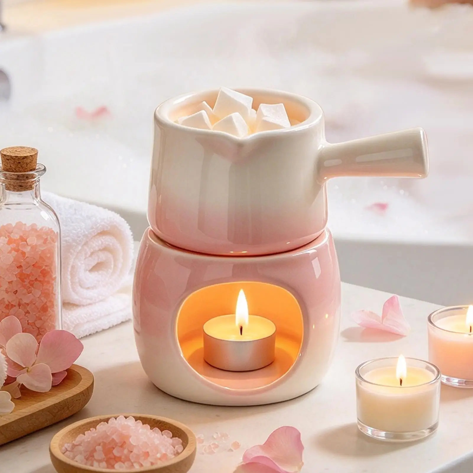 Vintage Tea Warmer Incense Burner Ceramic Aroma Diffuser Essential Lamp Optional Candle Holder for Home Decor Heater Stove