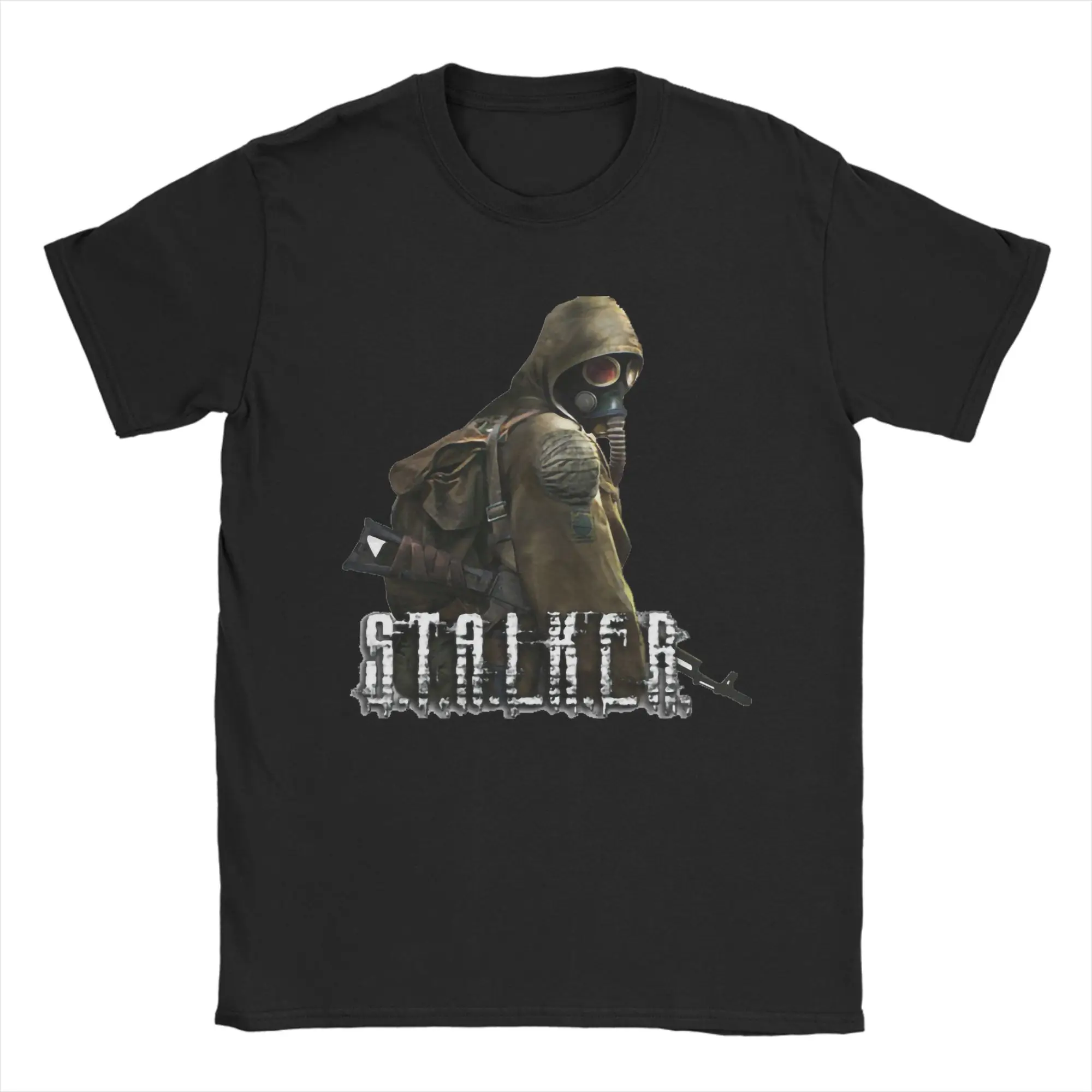 Stalker Shadow Of Chernobyl T Shirts Gas Mask 100% Cotton Clothing Funny Short Sleeve Crew Neck Tee Shirt Printed T-Shirt