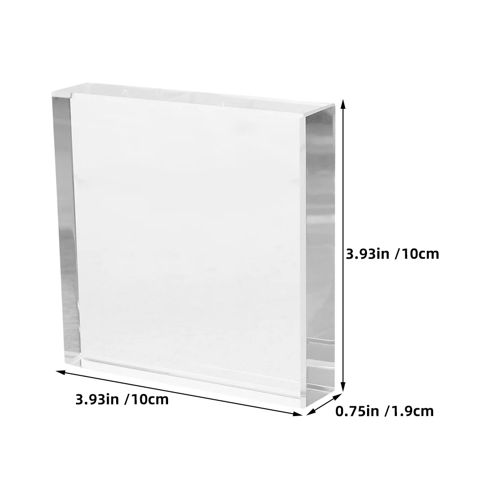 Clear Office Paperweight Crystal Desk Accessory Craft Decorative Block Glass Tile