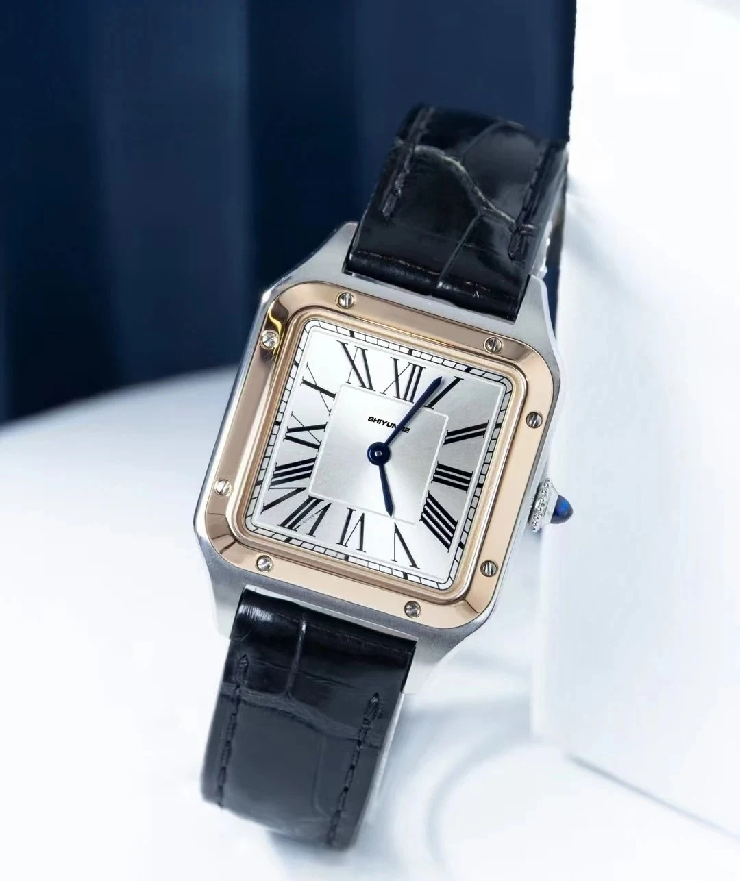 Часы унисекс, кварцевые часы для пары, римский циферблат, кожаные, синие, Reloj Hombre, светящаяся нержавеющая сталь, мировое время