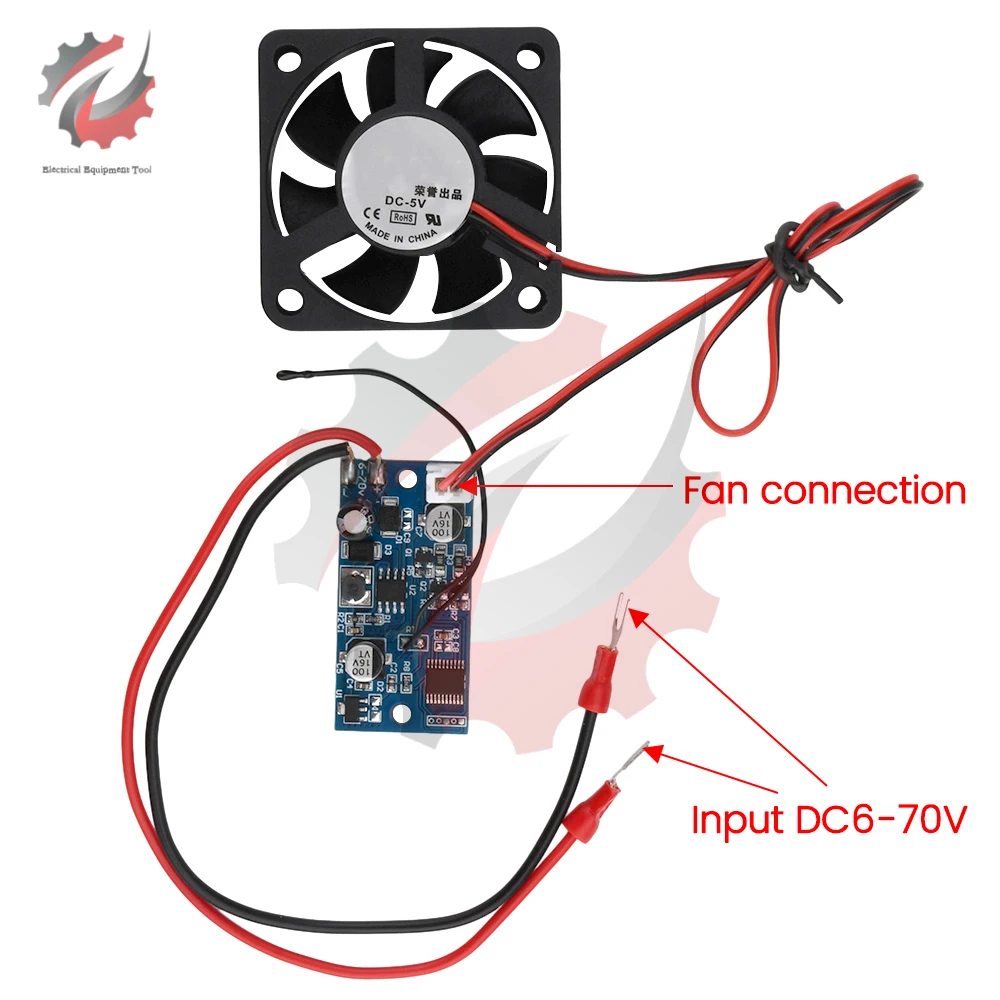 DC 6V-70V 2W Cooling Fan Intelligent Temperature Control Module Chassis Heatsink Cooling Motor Speed Controller For Computer PC