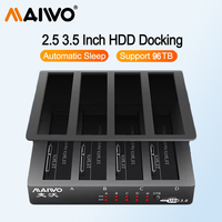 MAIWO 2.5&3.5 inch 4 Bay Hard Drive Enclosure SATA to USB 3.0 HDD SSD External Hard Drive Docking Station with 7A power adapter