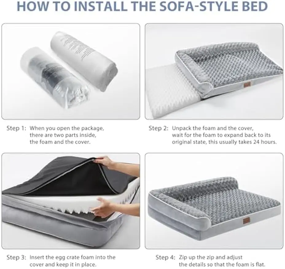 

Dog Bed for Large Dogs-Big Waterproof Sofa Dog Bed with Removable Washable Cover Washable Pet Bed