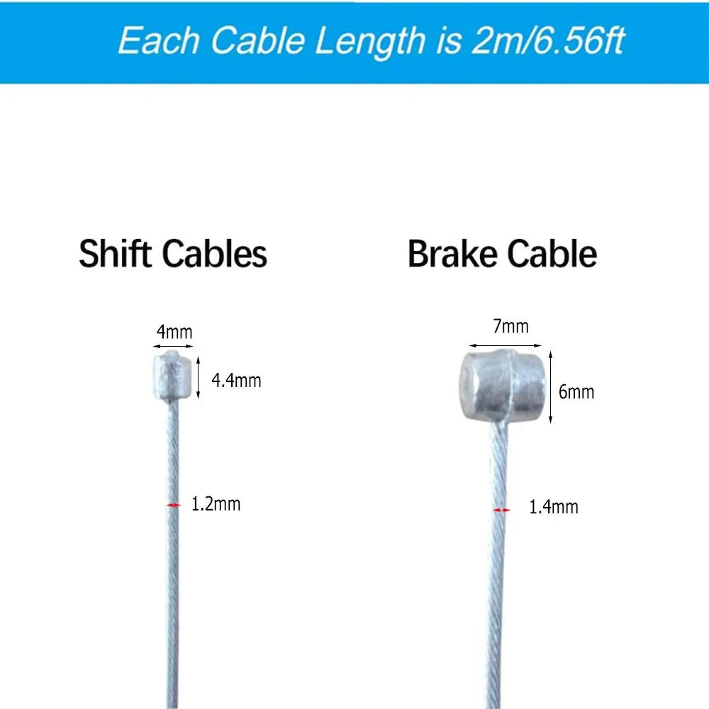 10/5/1pcs 2M MTB Bicycle Brake Line Bicycle Speed Line Fixed Gear Shifter Gear Brake Cable Set Core Inner Wire for MTB Road Bike