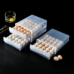 Kitchen Supplies Transparent Refrigerator Egg Holder Organizer Egg Storage Box Drawer Box Case Double Layer Egg Tray