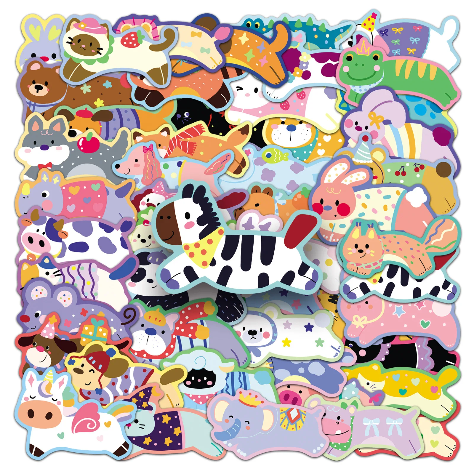 

10/50PCS Running Animal Stickers Cute Hand Painted Cute Pet Hand Account Decoration Laptop Suitcase Waterproof Stickers Kids Toy