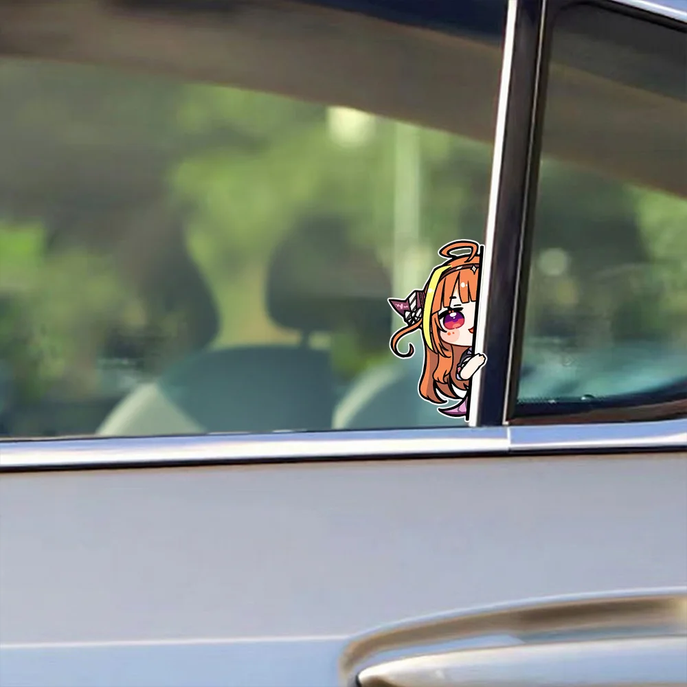 Kiryu Coco Hololive Peeking Cute Cartoon Girl Car Sticker Vinyl ATV Creative Decal Occlusion Scratch Motorcycle Auto Accessories