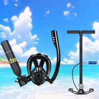 Mini Scuba 0.5L Diving Tank with lungs sub mask, Dive Portable Lungs Kit With Hand Pump Underwater Breathing Equipment