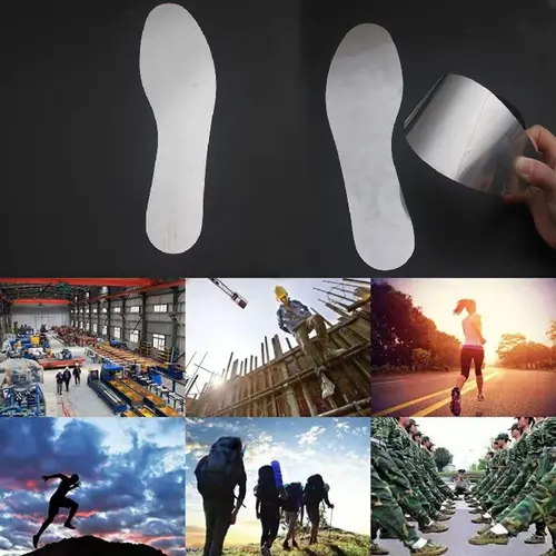 Imagen 2 del producto Plantillas de zapatos de acero inoxidable, botas de trabajo antipinchazos, insertos de seguridad, plantilla de protección laboral para sitio al aire libre, alta calidad