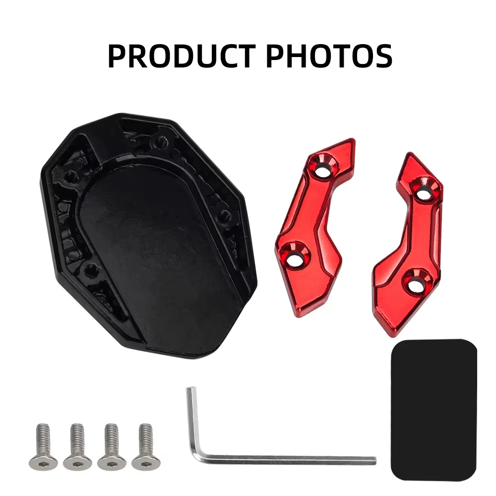 1pc CNC Aluminum Motorcycle Kickstand Extender Foot Side Stand Extension Pad Anti-Slip Parking Plate Replacement Accessories image 5