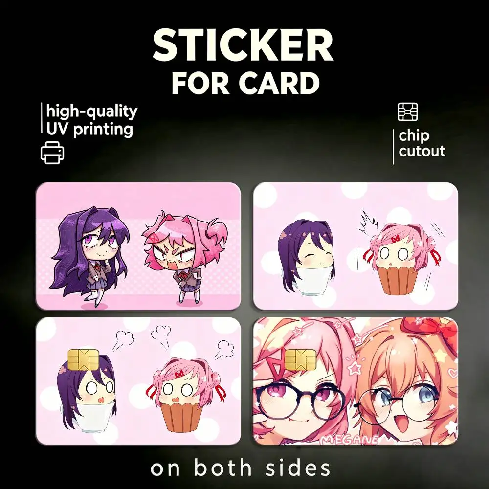 

Lovey D-DDLC Doki HD Waterproof Card Skins Protective Stickers for Credit Bank Game Cards