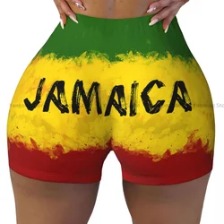 Women Yoga Shorts Jamaica Flag Workout Shorts Fitness quick-dry Ladies Yoga Gym Running Short Pants Sportswear