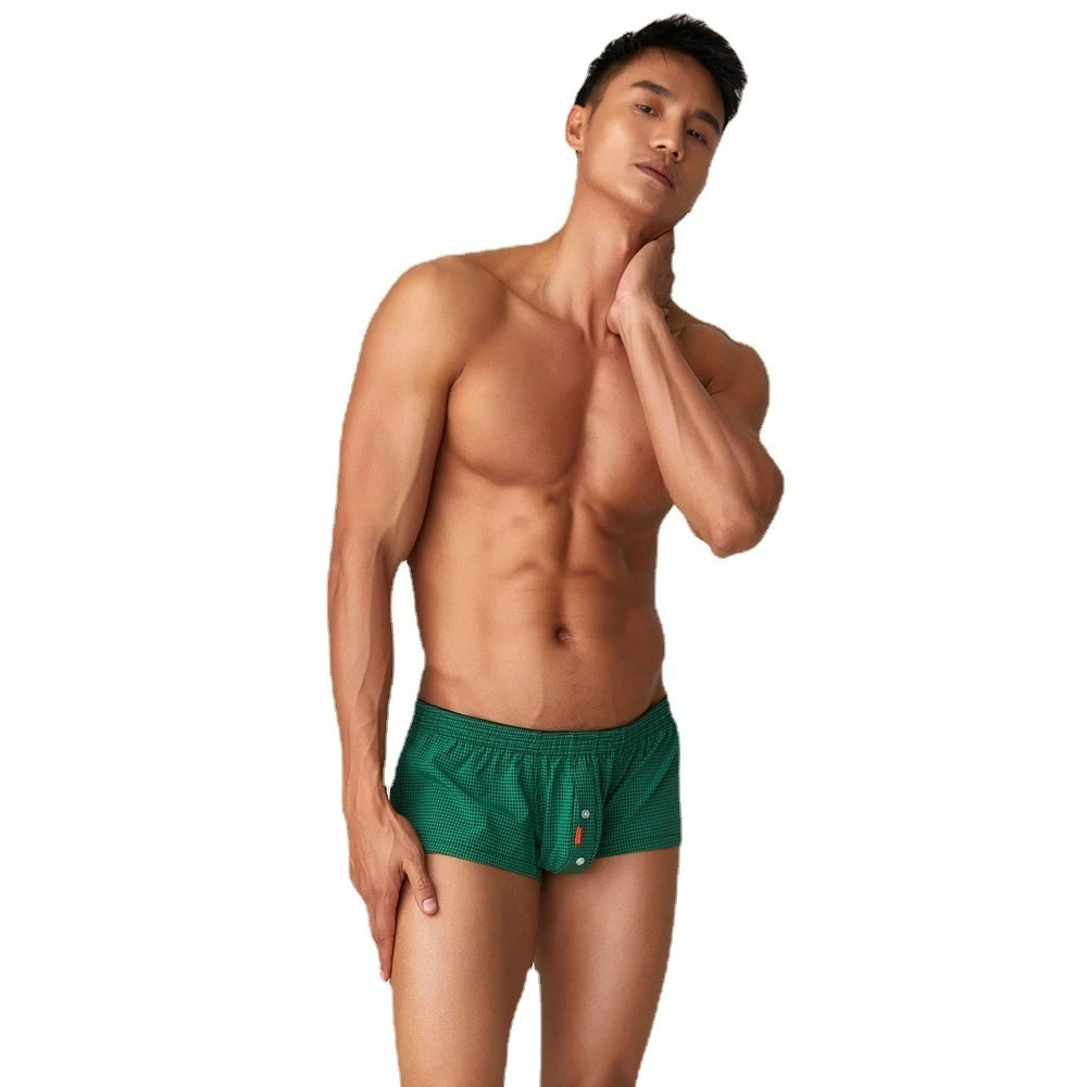 New Button‑Closure Men Aro Boxer Shorts Fashion Casual Home Lounge Sleep Shorts For Men