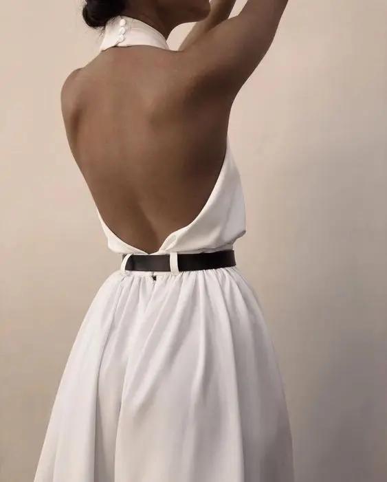 Sexy Halter Backless Jumpsuit Long Pants Women's Fashion Top Neck Hanging Sleeveless High Waist Wide Leg Pants Casual Wear