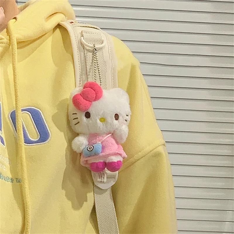 Hello Kitty Sanrio Keychain Plushie Children Toys Keyring Girls Kawaii Soft Plush Pendant Keychians Cute Women Key Chain On Bags