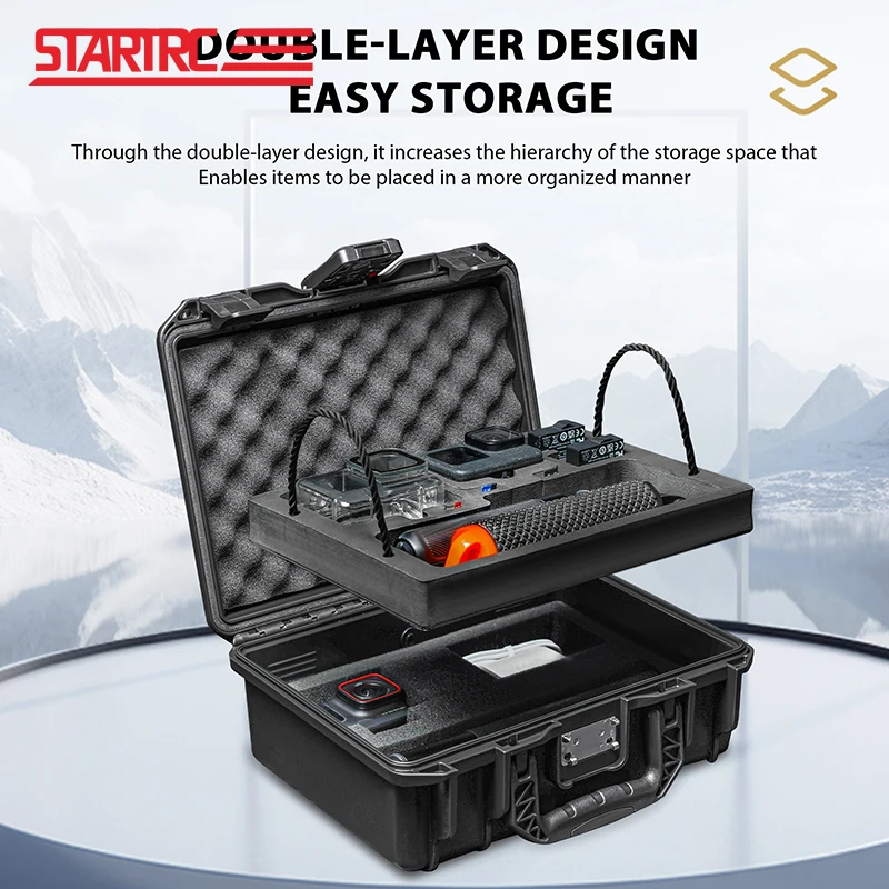 

STARTRC 2-слойная коробка для паролей для DJI Action/Gopro Hero 13/Insta360 Ace Pro/GO3s, чехол для переноски спортивной камеры, жесткий чехол для путешествий своими руками