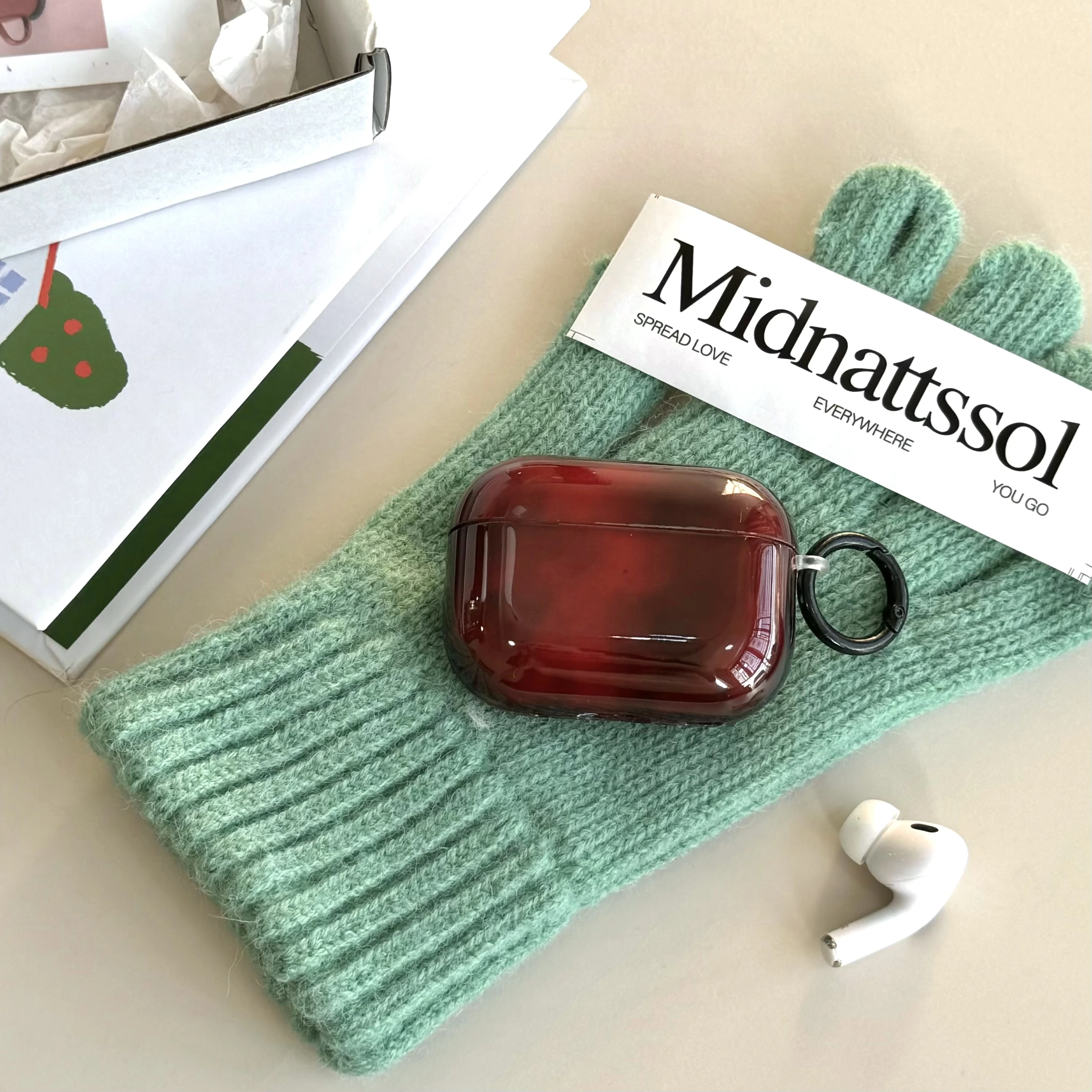 حافظة سماعة أذن IMD Red smudge لأجهزة Apple Airpods 2، Airpods 3، Airpods 4، Airpods Pro 2 #4