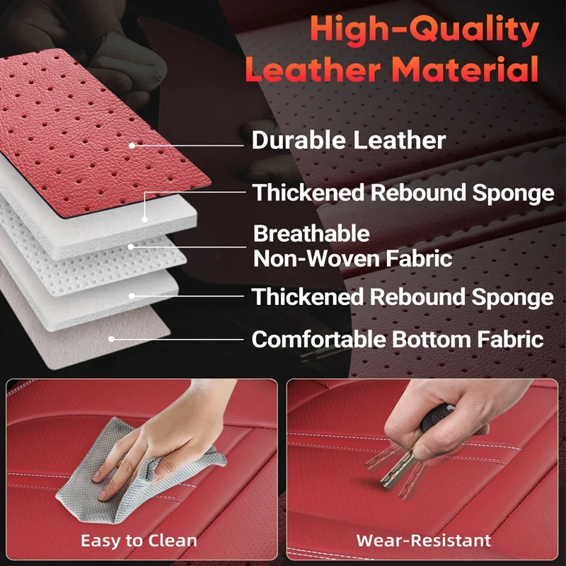 PU Leather Car Seat Cushion Four Season Car Cushion Pad Mat Nappa Leather Full Wrap Car Seat Protector Auto Chair Pad Accessory view 4