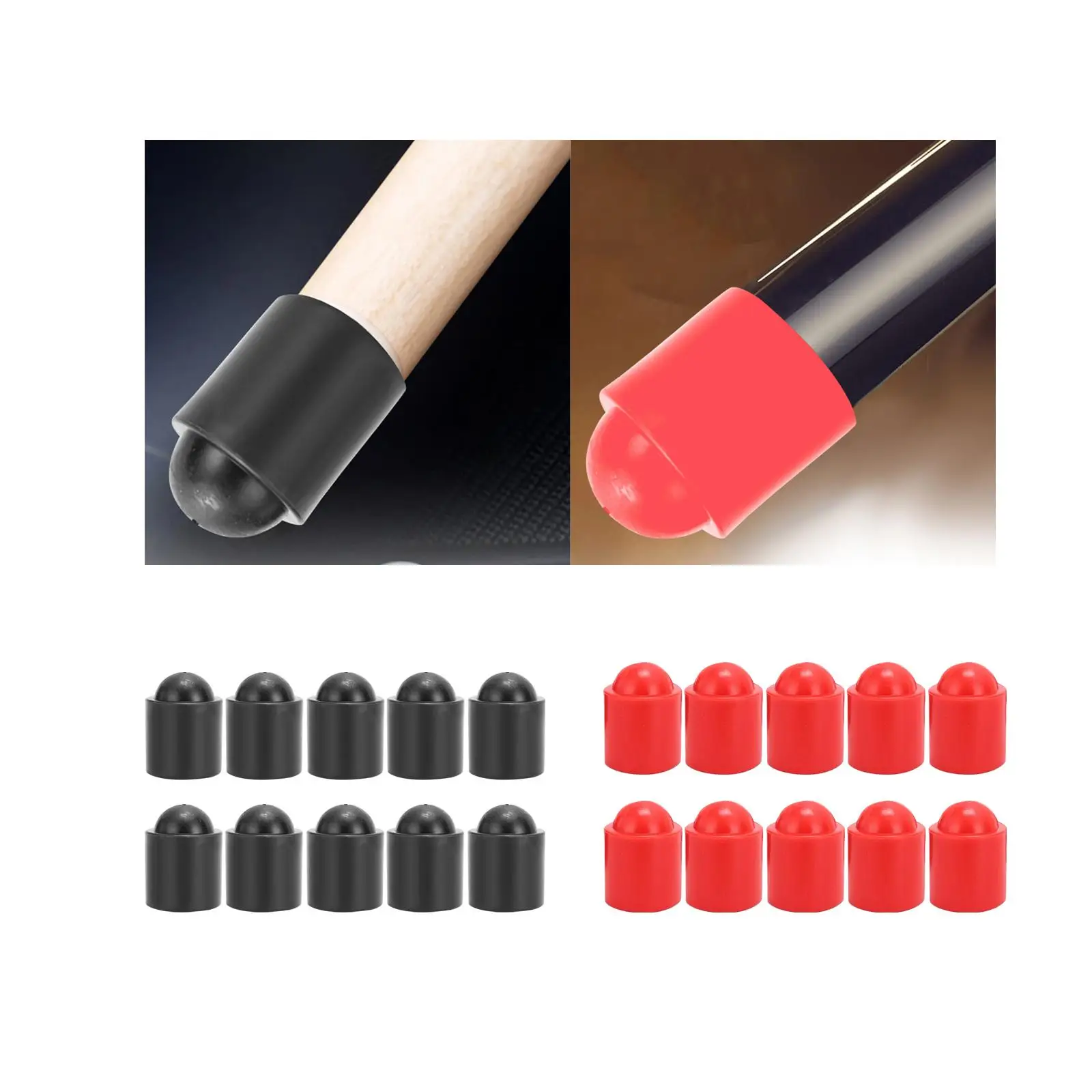 Pool Cue Bottom Covers Rubber End Protectors Billiard Stick Pads Snooker Tip Covers for Home Club Use
