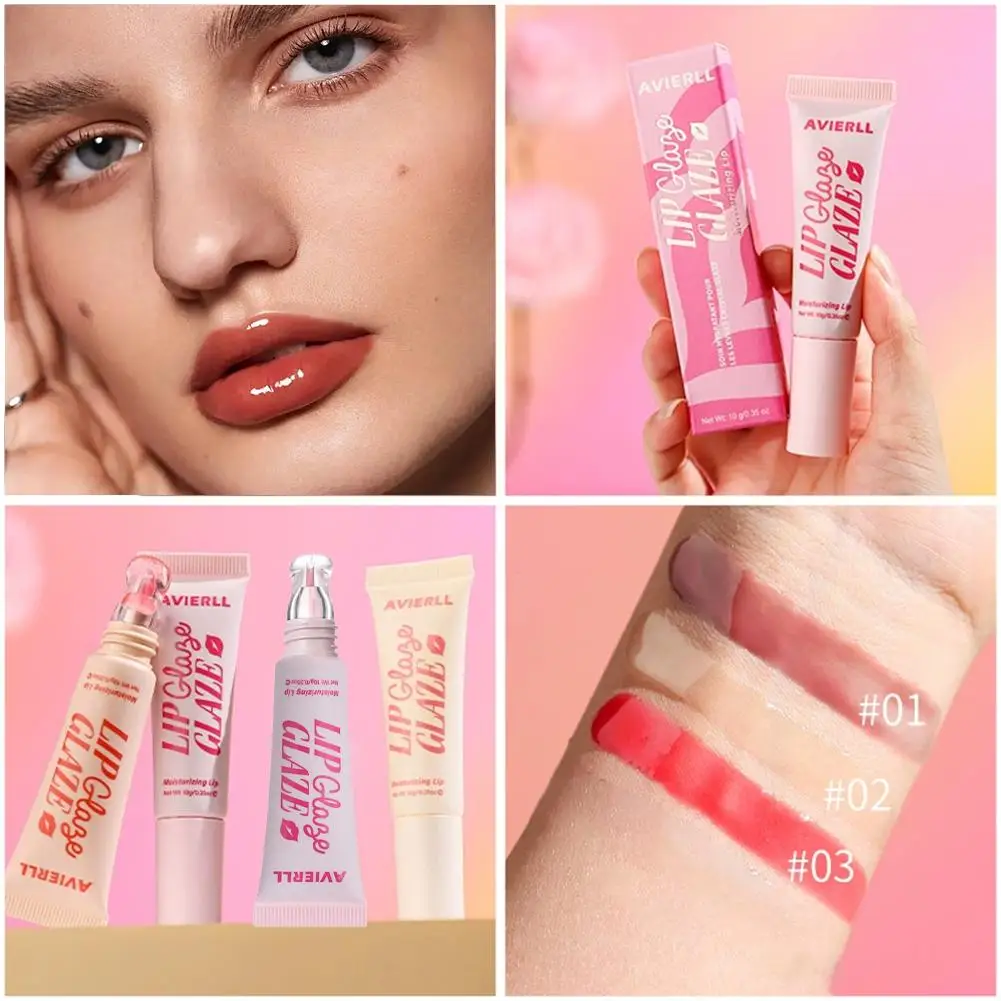 Brillo de labios hidratante con bálsamo labial hidratante líquido brillante, brillo de agua, lápiz labial hidratante