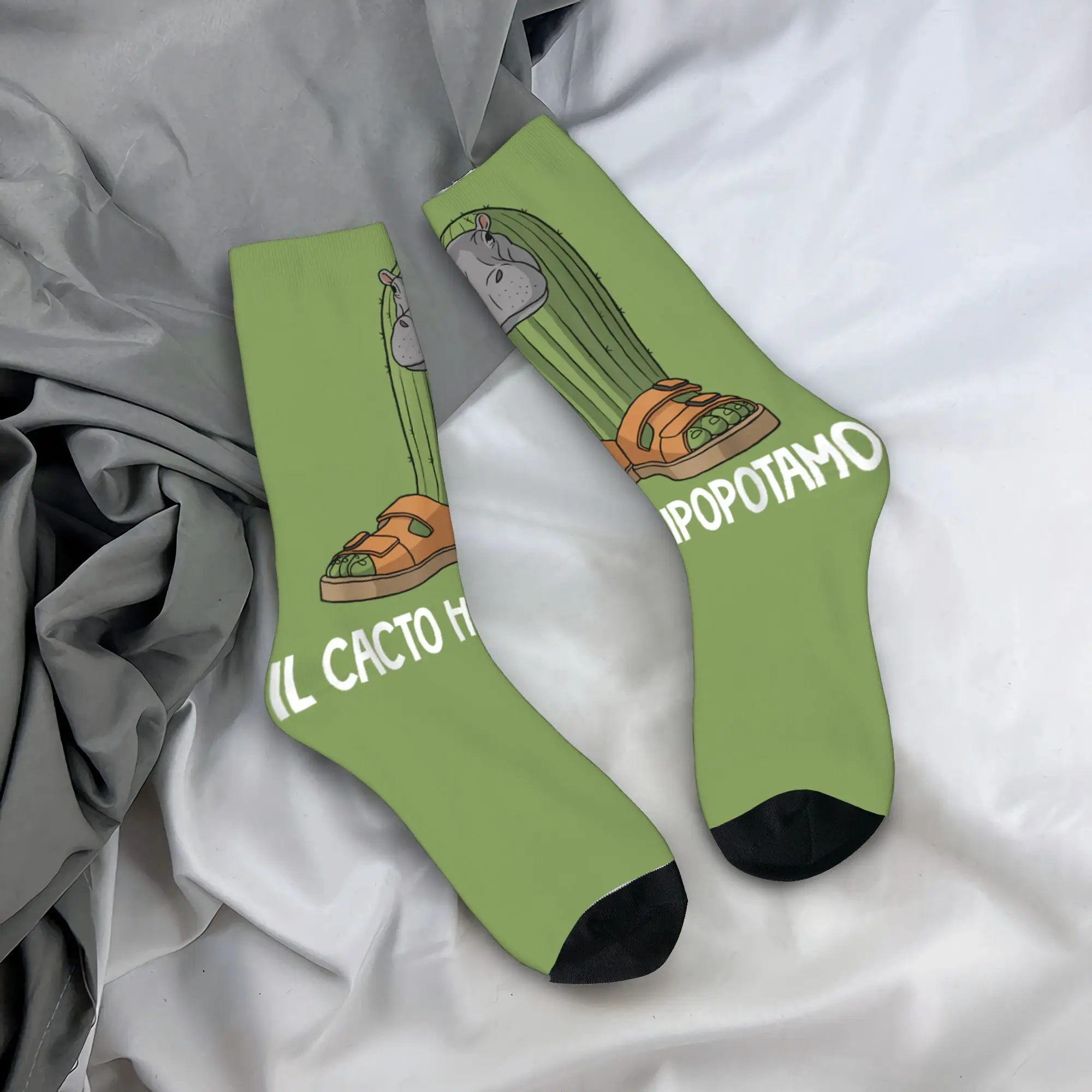 

Italian Brainrot Characters Il Cacto Hipopotamo Socks Anti Skid Stockings Men Sports Socks Autumn Leisure Graphic Socks