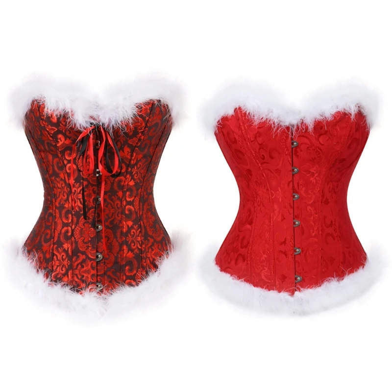 

Christmas Corset Overbust Lace up Busiter Shapewear Christmas Outfits for Women 449B