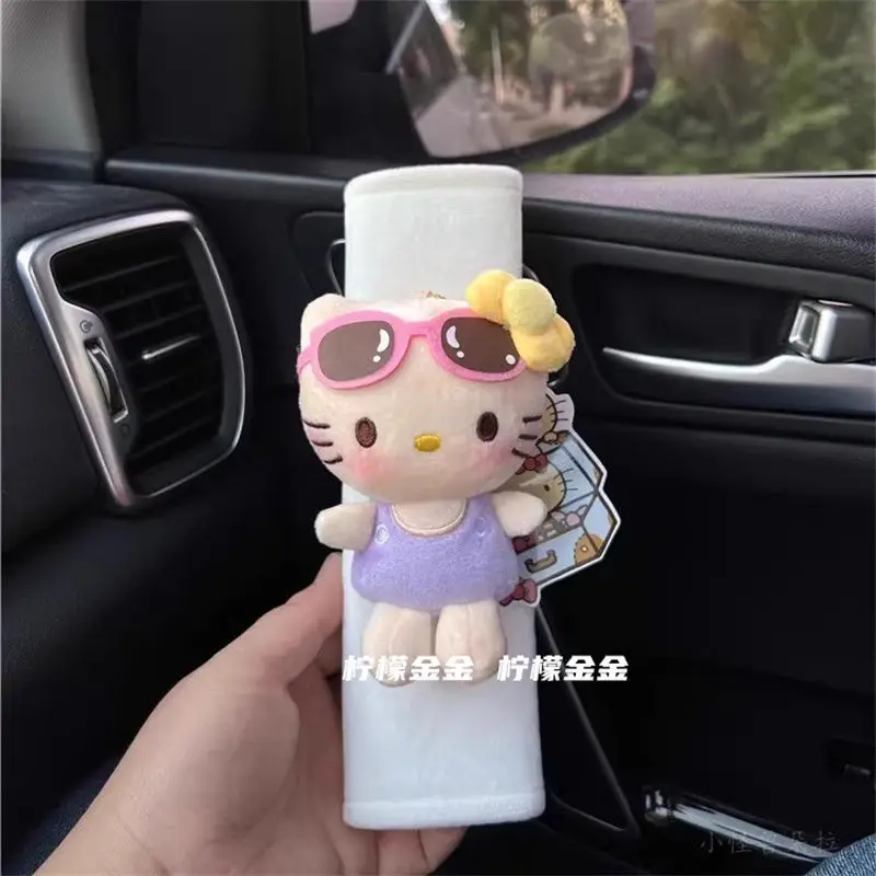 Kawaii Hello Kitty Car Seat Belt Shoulder Protector Case Car Decoration Accessories Cartoon Shoulder Protection Cover Cute Gift