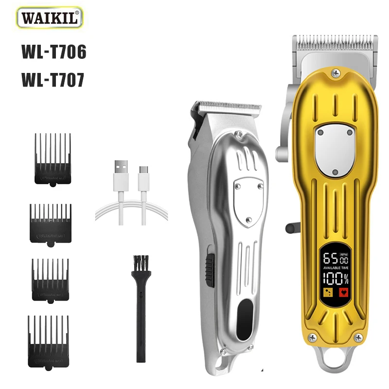 

WAIKIL Professional Men's Electric Hair clipper Set with Oil Head Barber USB Charging Digital Display Cordless Carving Machine