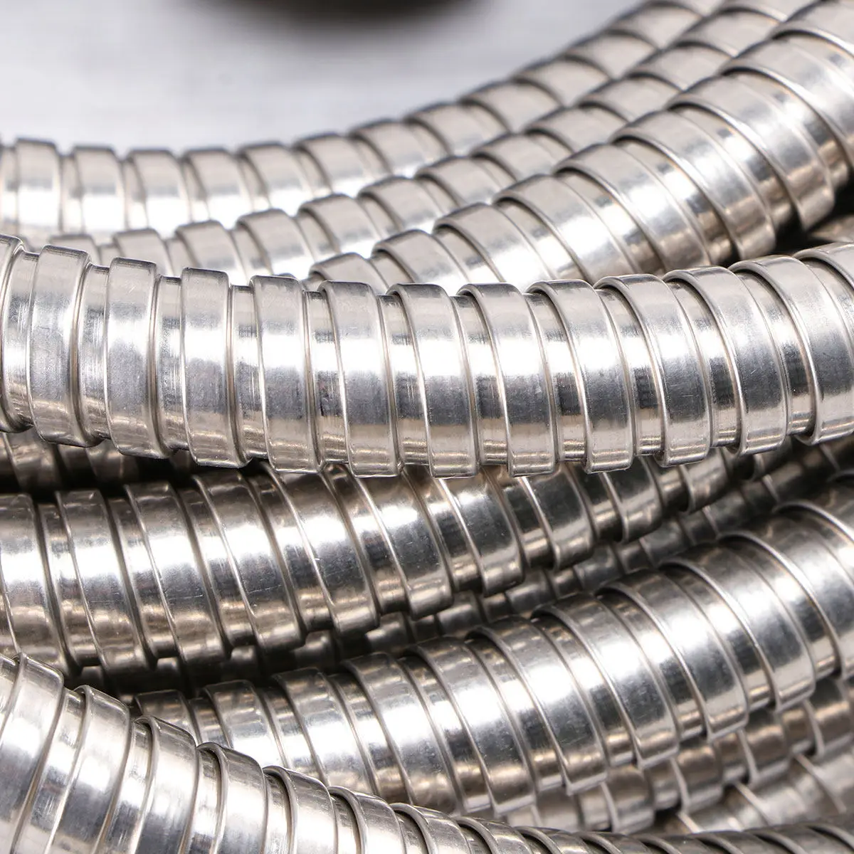 Telescopic Garden Hose 50 Water Pipe Silver Stainless Steel Lightweight Heavy Duty Anti Kink Puncture Proof Corrosion
