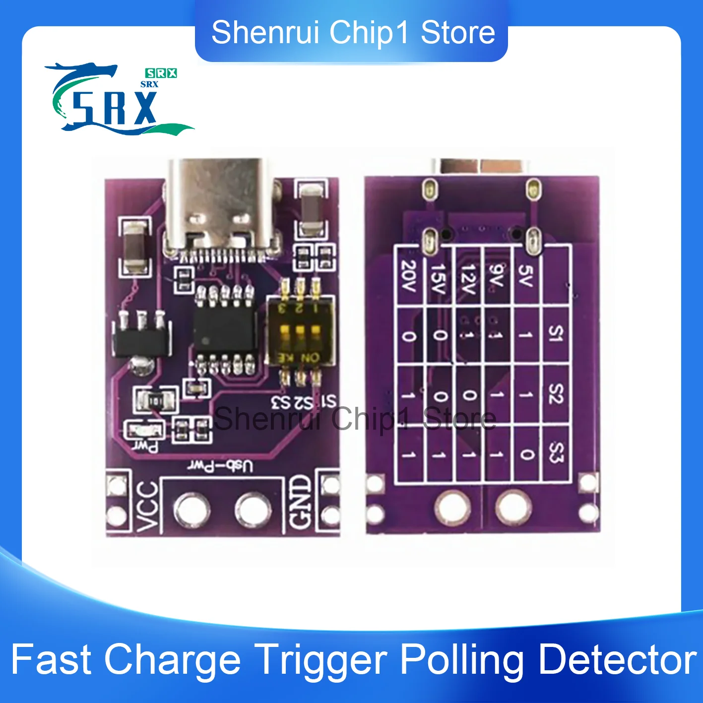 PD/QC/AFC Fast Charge Decoy Trigger Support 5V 9V 12V 15V 20V Fixed Voltage Output USB-PD Notebook Power Supply Board Module