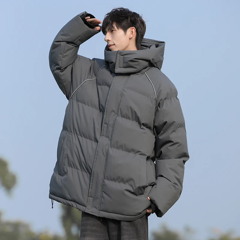 

Зимняя куртка и пальто унисекс, хлопковое пальто с воротником-стойкой, новый стиль 2025 года, мужская ветрозащитная толстая теплая мужская парка, размер