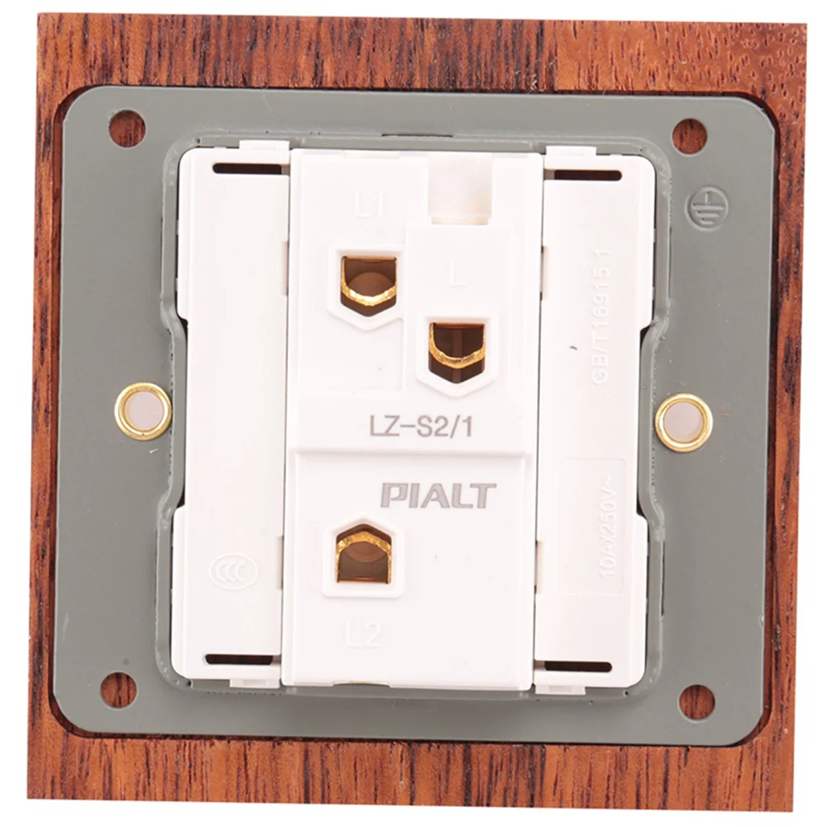 

NEW 86 Type Solid Wood Panel Switch Wall Light Retro Brass Toggle Switch Wood Grain Electrical Switch Socket 1- Switch