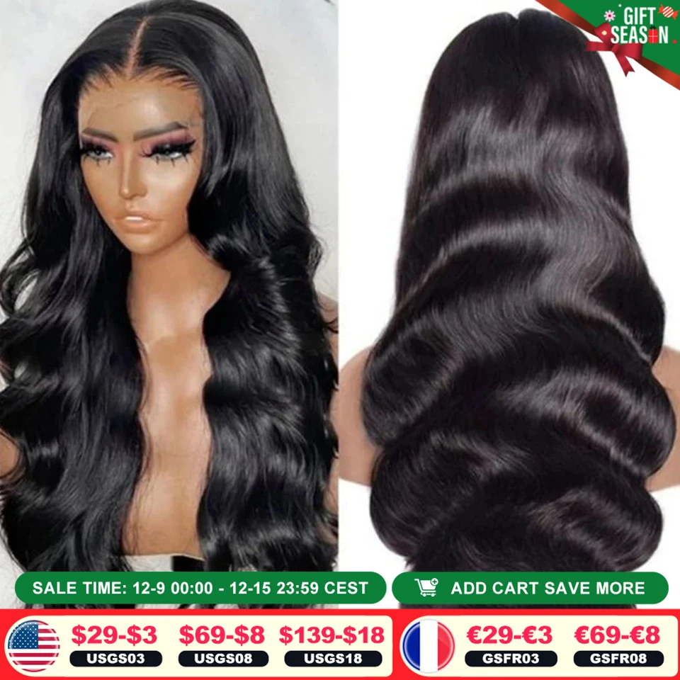 Perruque Lace Front Wig Body Wave Naturelle Malaisienne, Cheveux Humains, Transparente, Wear To Go, 13x5x2 T, en Solde, Liquimanquer, pour Femme