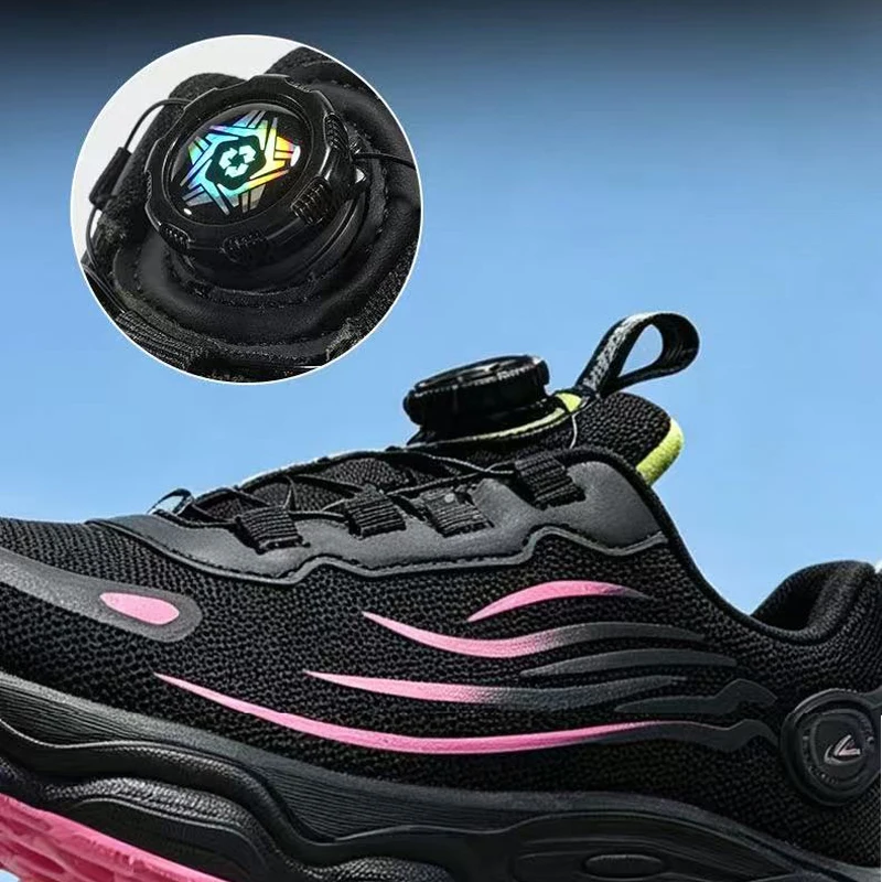 Rose Red Women Work Safety Shoes Rotating Button Women Protection Shoes Anti-Smash Anti-Puncture Security Indestructible Shoes view 6