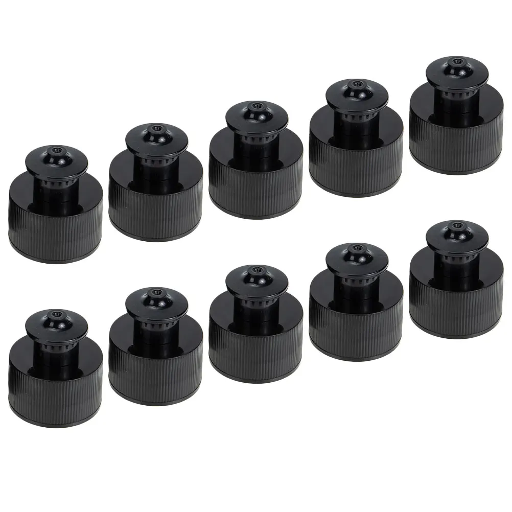

10 Pcs Hand-pulled Mineral Replacement Tops for Bottles Caps Drawn Replaceable Sports Lids Black