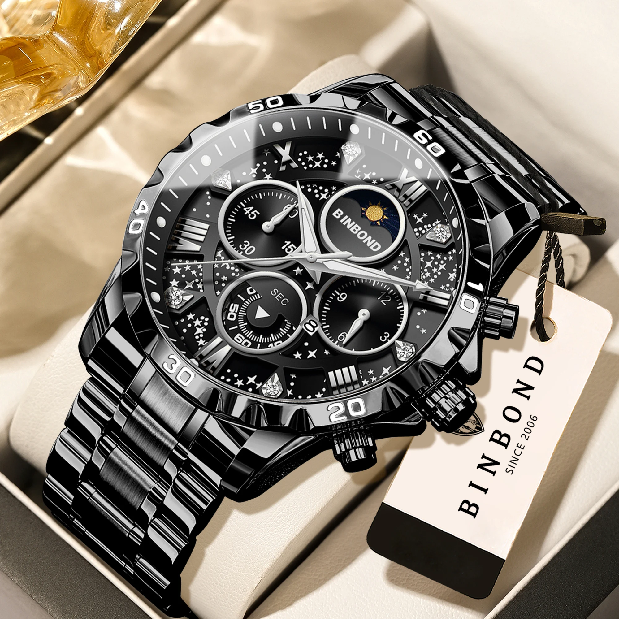 Men's Original Quartz Watch, Luminous Waterproof Chronograph