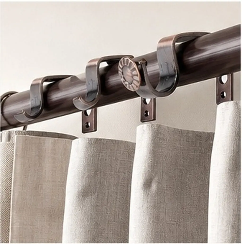 4Pcs Iron Curtain Holders 18-22mm Rod Easy to Install Vintage Bronze Style Home Decoration Copper Curtain Holder