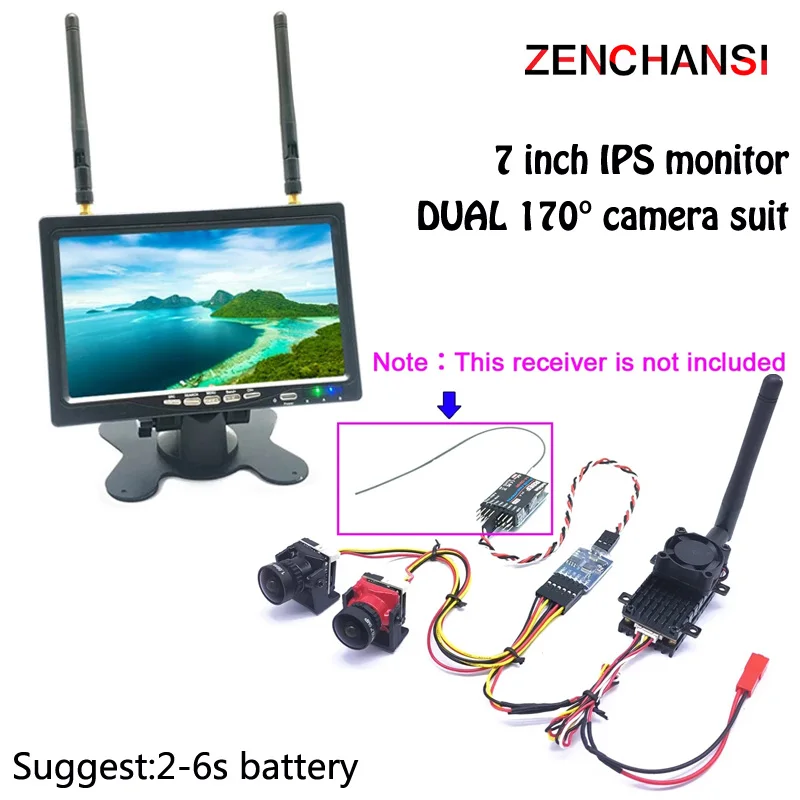 Émetteur VTX FPV 5.8GHz 2W + Caméra CMOS 1200TVL + Antenne - Longue Portée Pour Drone