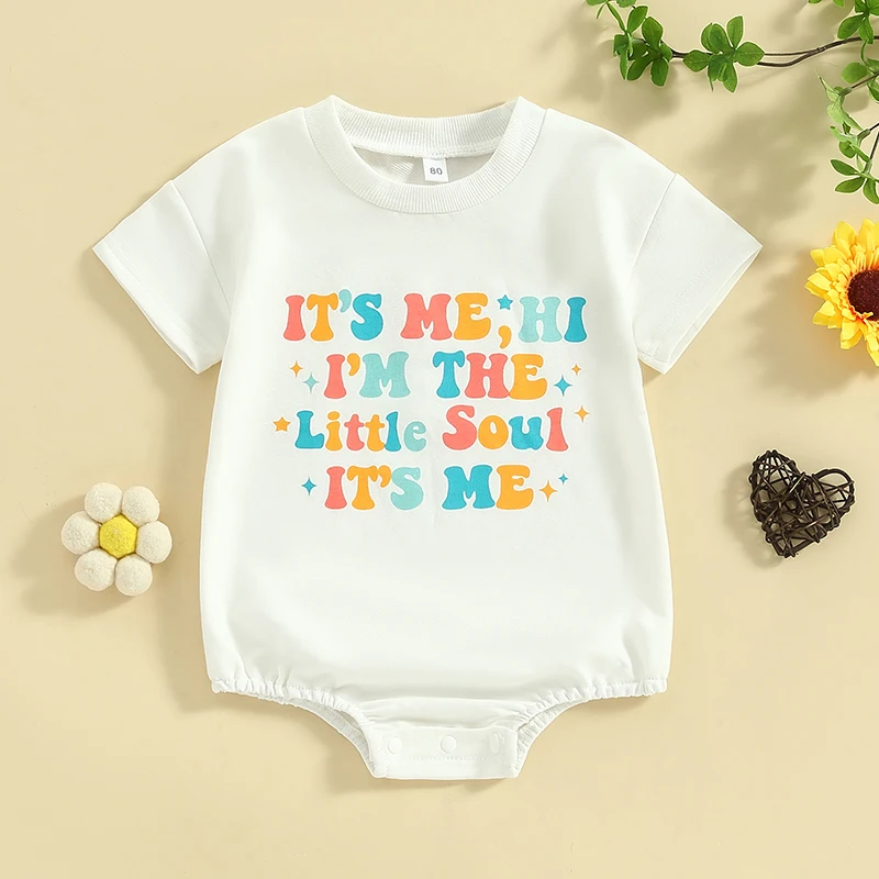 0-18Months Infant Baby Summer Rompers Colorful Letter Print Round Neck Short Sleeve Bodysuit for Newborn Boys Girls Clothes