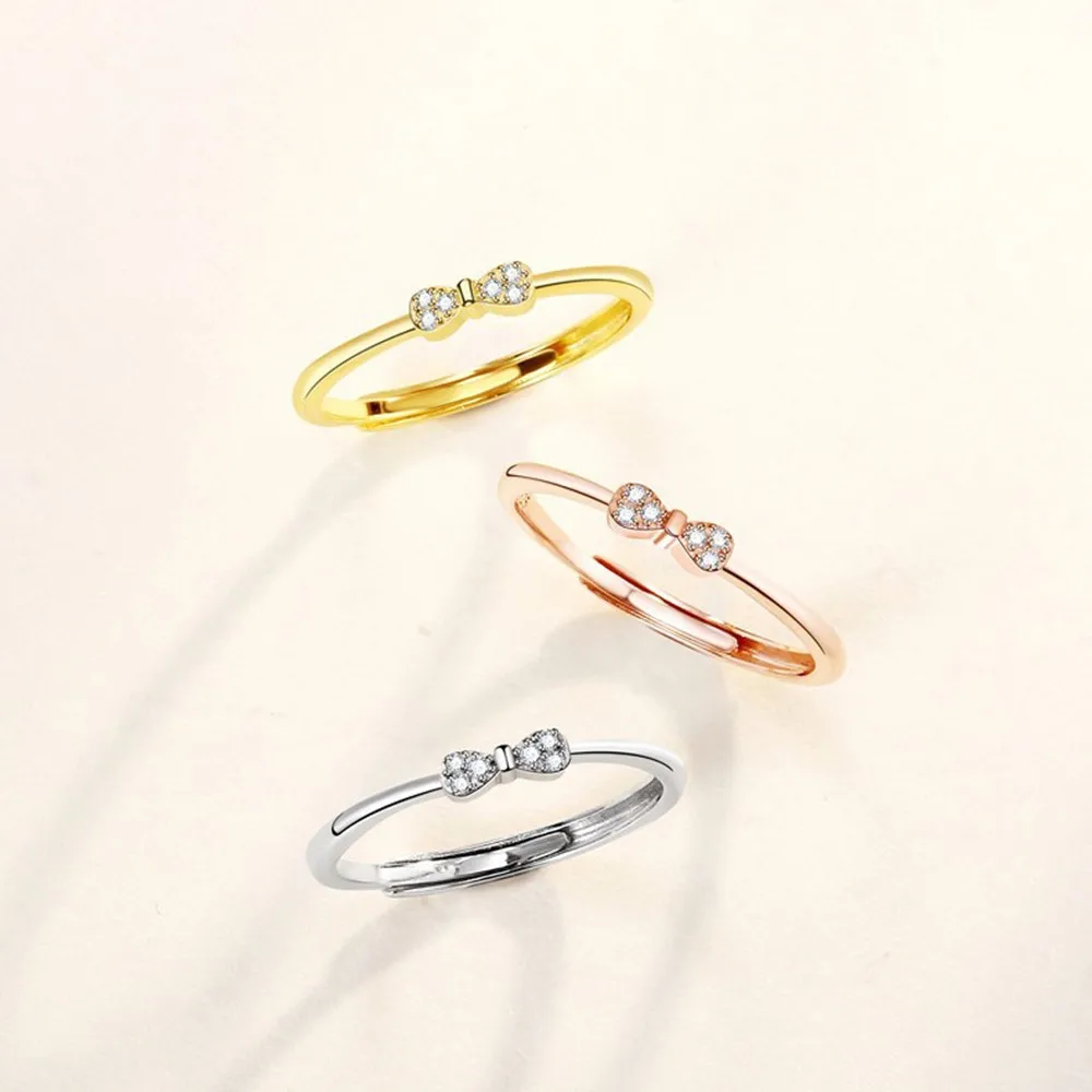 

Серебряное кольцо INS Wind Bow — чистое серебро S925 с цирконом (женское открытое)